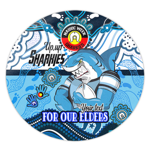 Cronulla-Sutherland Sharks Naidoc Week Custom Round Rug - For Our Elders Home Jersey Round Rug