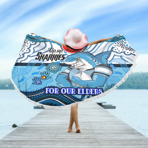 Cronulla-Sutherland Sharks Naidoc Week Custom Beach Blanket - For Our Elders Home Jersey Beach Blanket Cronulla-Sutherland Sharks Naidoc Week Custom Beach Blanket - For Our Elders Home Jersey Beach Blanket