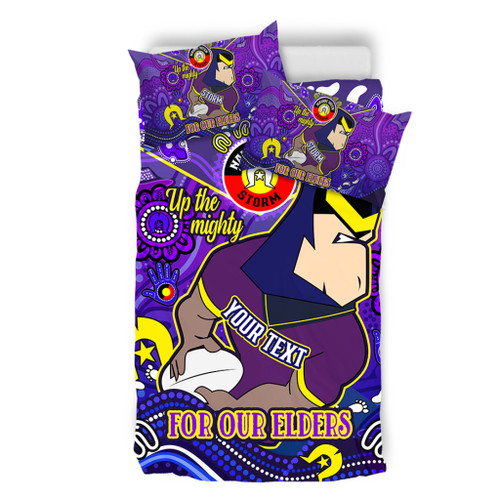 Melbourne Storm Naidoc Week Custom Bedding Set - For Our Elders Home Jersey Bedding Set Melbourne Storm Naidoc Week Custom Bedding Set - For Our Elders Home Jersey Bedding Set