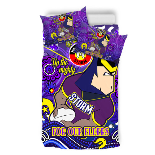 Melbourne Storm Naidoc Week Custom Bedding Set - For Our Elders Home Jersey Bedding Set Melbourne Storm Naidoc Week Custom Bedding Set - For Our Elders Home Jersey Bedding Set