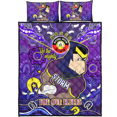 Melbourne Storm Naidoc Week Custom Quilt Bed Set - For Our Elders Home Jersey Quilt Bed Set Melbourne Storm Naidoc Week Custom Quilt Bed Set - For Our Elders Home Jersey Quilt Bed Set