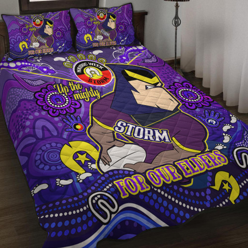 Melbourne Storm Naidoc Week Custom Quilt Bed Set - For Our Elders Home Jersey Quilt Bed Set Melbourne Storm Naidoc Week Custom Quilt Bed Set - For Our Elders Home Jersey Quilt Bed Set