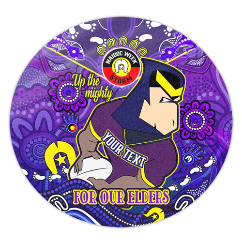 Melbourne Storm Naidoc Week Custom Round Rug - For Our Elders Home Jersey Round Rug Melbourne Storm Naidoc Week Custom Round Rug - For Our Elders Home Jersey Round Rug