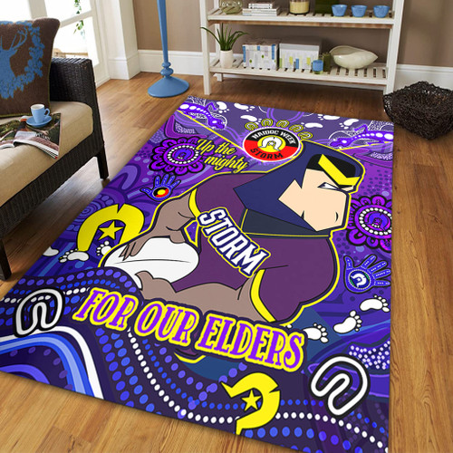 Melbourne Storm Naidoc Week Custom Area Rug - For Our Elders Home Jersey Area Rug Melbourne Storm Naidoc Week Custom Area Rug - For Our Elders Home Jersey Area Rug