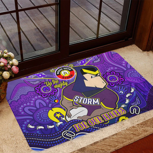Melbourne Storm Naidoc Week Custom Door Mat - For Our Elders Home Jersey Door Mat Melbourne Storm Naidoc Week Custom Door Mat - For Our Elders Home Jersey Door Mat