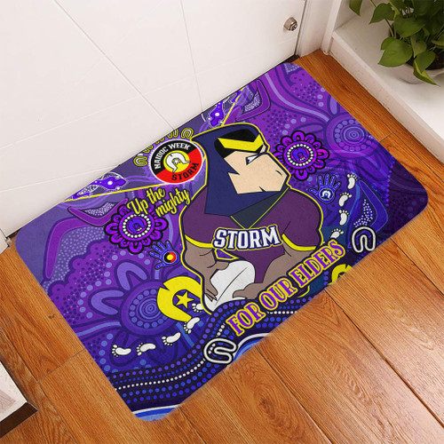 Melbourne Storm Naidoc Week Custom Door Mat - For Our Elders Home Jersey Door Mat Melbourne Storm Naidoc Week Custom Door Mat - For Our Elders Home Jersey Door Mat