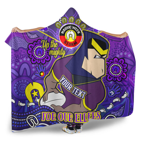 Melbourne Storm Naidoc Week Custom Hooded Blanket - For Our Elders Home Jersey Hooded Blanket Melbourne Storm Naidoc Week Custom Hooded Blanket - For Our Elders Home Jersey Hooded Blanket