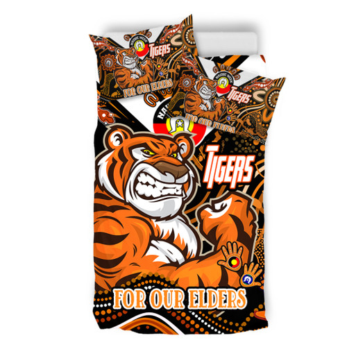 Wests Tigers Naidoc Week Custom Bedding Set - For Our Elders Home Jersey Bedding Set Wests Tigers Naidoc Week Custom Bedding Set - For Our Elders Home Jersey Bedding Set