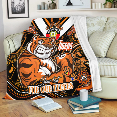 Wests Tigers Naidoc Week Custom Blanket - For Our Elders Home Jersey Blanket Wests Tigers Naidoc Week Custom Blanket - For Our Elders Home Jersey Blanket