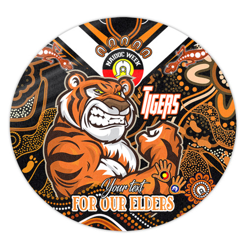 Wests Tigers Naidoc Week Custom Round Rug - For Our Elders Home Jersey Round Rug Wests Tigers Naidoc Week Custom Round Rug - For Our Elders Home Jersey Round Rug