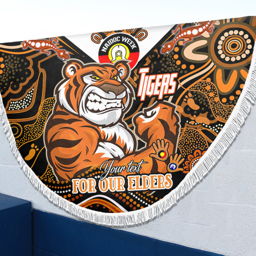 Wests Tigers Naidoc Week Custom Beach Blanket - For Our Elders Home Jersey Beach Blanket Wests Tigers Naidoc Week Custom Beach Blanket - For Our Elders Home Jersey Beach Blanket