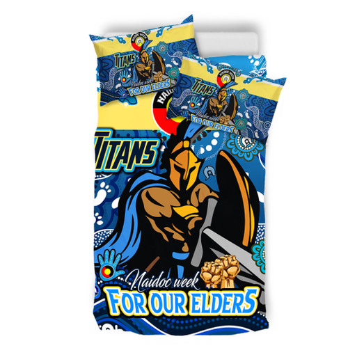 Gold Coast Titans Naidoc Week Custom Bedding Set - For Our Elders Home Jersey Bedding Set Gold Coast Titans Naidoc Week Custom Bedding Set - For Our Elders Home Jersey Bedding Set