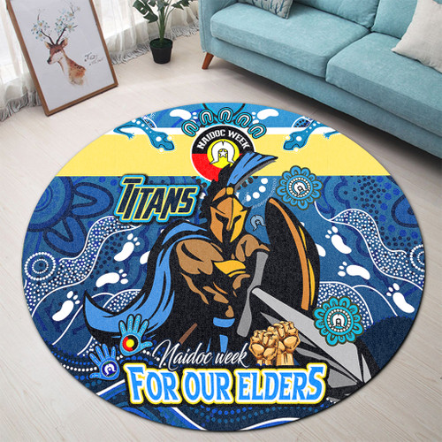 Gold Coast Titans Naidoc Week Custom Round Rug - For Our Elders Home Jersey Round Rug Gold Coast Titans Naidoc Week Custom Round Rug - For Our Elders Home Jersey Round Rug