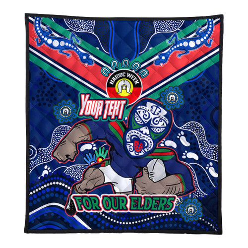 New Zealand Warriors Naidoc Week Custom Quilt - For Our Elders Home Jersey Quilt New Zealand Warriors Naidoc Week Custom Quilt - For Our Elders Home Jersey Quilt