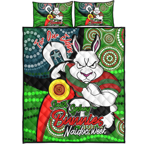 South Sydney Rabbitohs Custom Quilt Bed Set - Rabbitohs Bunnies Naidoc Week For Our Elders With Dot Bunnies Sport Style Quilt Bed Set South Sydney Rabbitohs Custom Quilt Bed Set - Rabbitohs Bunnies Naidoc Week For Our Elders With Dot Bunnies Sport Style Quilt Bed Set