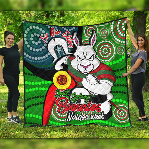 South Sydney Rabbitohs Custom Quilt - Rabbitohs Bunnies Naidoc Week For Our Elders With Dot Bunnies Sport Style Quilt South Sydney Rabbitohs Custom Quilt - Rabbitohs Bunnies Naidoc Week For Our Elders With Dot Bunnies Sport Style Quilt