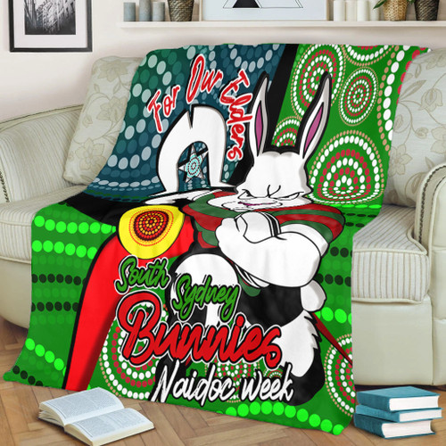 South Sydney Rabbitohs Custom Blanket - Rabbitohs Bunnies Naidoc Week For Our Elders With Dot Bunnies Sport Style Blanket South Sydney Rabbitohs Custom Blanket - Rabbitohs Bunnies Naidoc Week For Our Elders With Dot Bunnies Sport Style Blanket