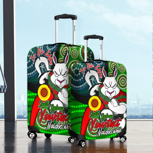 South Sydney Rabbitohs Custom Luggage Cover - Rabbitohs Bunnies Naidoc Week For Our Elders With Dot Bunnies Sport Style Luggage Cover South Sydney Rabbitohs Custom Luggage Cover - Rabbitohs Bunnies Naidoc Week For Our Elders With Dot Bunnies Sport Style Luggage Cover