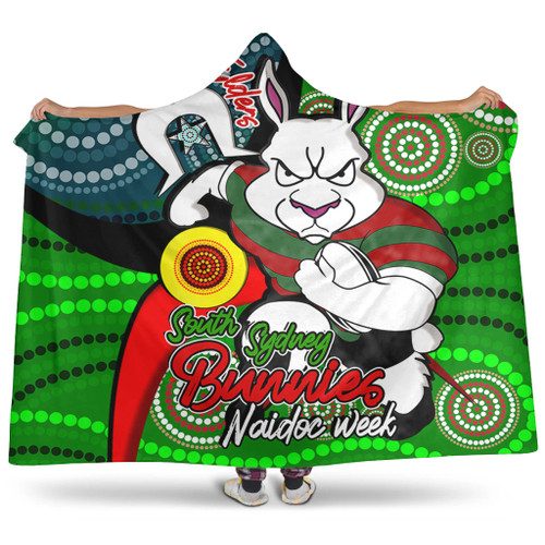 South Sydney Rabbitohs Custom Hooded Blanket - Rabbitohs Bunnies Naidoc Week For Our Elders With Dot Bunnies Sport Style Hooded Blanket South Sydney Rabbitohs Custom Hooded Blanket - Rabbitohs Bunnies Naidoc Week For Our Elders With Dot Bunnies Sport Style Hooded Blanket