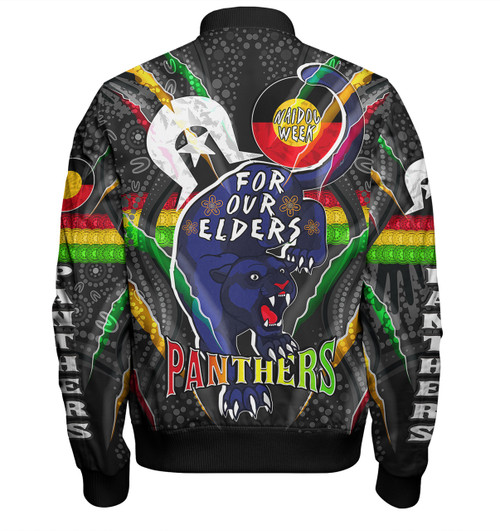 Penrith Panthers Naidoc Week Custom Bomber Jacket - Penrith Panthers Naidoc Week For Our Elders Australian Indigenous Dot Art Bomber Jacket Penrith Panthers Naidoc Week Custom Bomber Jacket - Penrith Panthers Naidoc Week For Our Elders Australian Indigenous Dot Art Bomber Jacket