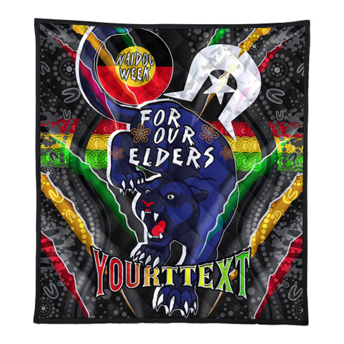 Penrith Panthers Naidoc Week Custom Quilt - Penrith Panthers Naidoc Week For Our Elders Australian Indigenous Dot Art Quilt Penrith Panthers Naidoc Week Custom Quilt - Penrith Panthers Naidoc Week For Our Elders Australian Indigenous Dot Art Quilt