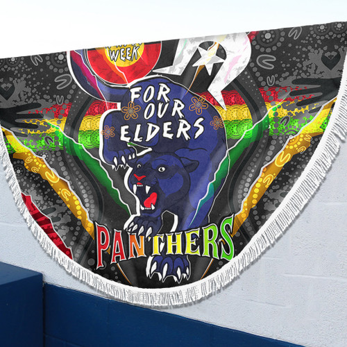 Penrith Panthers Naidoc Week Custom Beach Blanket - Penrith Panthers Naidoc Week For Our Elders Australian Indigenous Dot Art Beach Blanket Penrith Panthers Naidoc Week Custom Beach Blanket - Penrith Panthers Naidoc Week For Our Elders Australian Indigenous Dot Art Beach Blanket