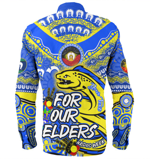 Parramatta Eels Naidoc Week Custom Long Sleeve Shirts - For Our Elders Run to Paradise Long Sleeve Shirts Parramatta Eels Naidoc Week Custom Long Sleeve Shirts - For Our Elders Run to Paradise Long Sleeve Shirts