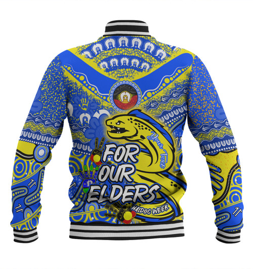 Parramatta Eels Naidoc Week Custom Baseball Jacket - For Our Elders Run to Paradise Baseball Jacket
