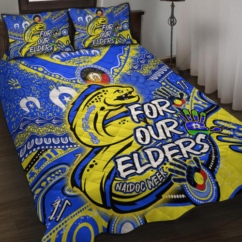 Parramatta Eels Naidoc Week Custom Quilt Bed Set - For Our Elders Run to Paradise Quilt Bed Set Parramatta Eels Naidoc Week Custom Quilt Bed Set - For Our Elders Run to Paradise Quilt Bed Set