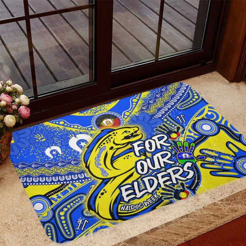 Parramatta Eels Naidoc Week Custom Door Mat - For Our Elders Run to Paradise Door Mat