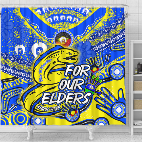 Parramatta Eels Naidoc Week Custom Shower Curtain - For Our Elders Run to Paradise Shower Curtain