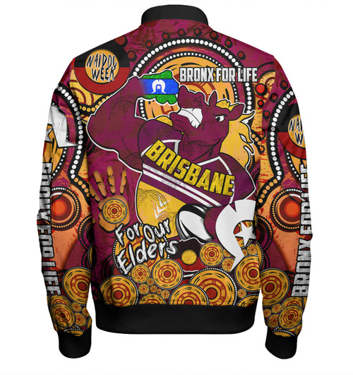 Brisbane Broncos Naidoc Week Custom Bomber Jacket - Brisbane Broncos Naidoc Week For Our Elders Bronx for Life Sport Style Bomber Jacket Brisbane Broncos Naidoc Week Custom Bomber Jacket - Brisbane Broncos Naidoc Week For Our Elders Bronx for Life Sport Style Bomber Jacket