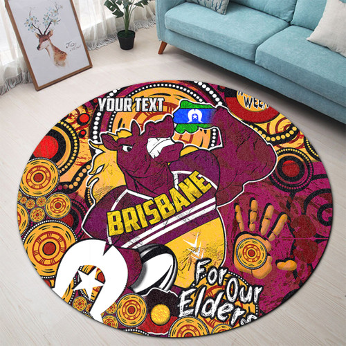 Brisbane Broncos Naidoc Week Custom Round Rug - Brisbane Broncos Naidoc Week For Our Elders Bronx for Life Sport Style Round Rug Brisbane Broncos Naidoc Week Custom Round Rug - Brisbane Broncos Naidoc Week For Our Elders Bronx for Life Sport Style Round Rug