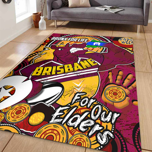 Brisbane Broncos Naidoc Week Custom Area Rug - Brisbane Broncos Naidoc Week For Our Elders Bronx for Life Sport Style Area Rug