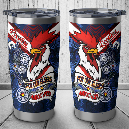 Sydney Roosters Tumbler - Sydney Roosters Naidoc WeekFor Our Elders Dot Art Style With Lizard Sydney Roosters Tumbler - Sydney Roosters Naidoc WeekFor Our Elders Dot Art Style With Lizard