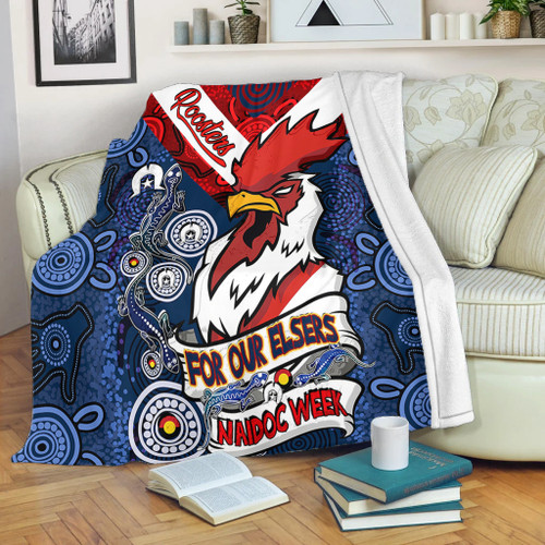 Sydney Roosters Naidoc Week Custom Blanket - Sydney Roosters Naidoc WeekFor Our Elders Dot Art Style With Lizard Blanket Sydney Roosters Naidoc Week Custom Blanket - Sydney Roosters Naidoc WeekFor Our Elders Dot Art Style With Lizard Blanket