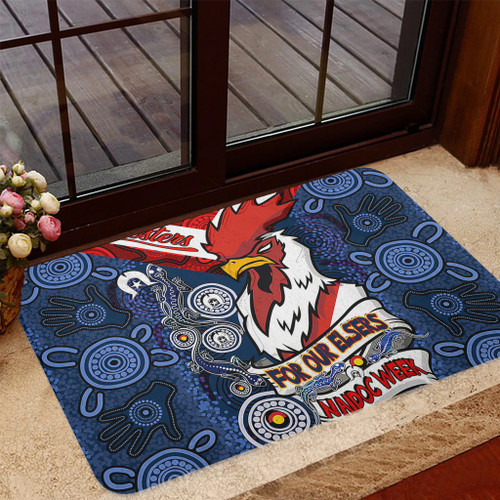 Sydney Roosters Naidoc Week Custom Door Mat - Sydney Roosters Naidoc WeekFor Our Elders Dot Art Style With Lizard Door Mat Sydney Roosters Naidoc Week Custom Door Mat - Sydney Roosters Naidoc WeekFor Our Elders Dot Art Style With Lizard Door Mat
