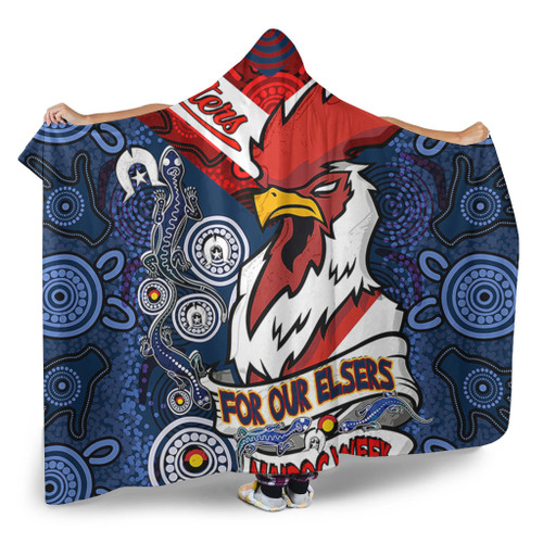 Sydney Roosters Naidoc Week Custom Hooded Blanket - Sydney Roosters Naidoc WeekFor Our Elders Dot Art Style With Lizard Hooded Blanket Sydney Roosters Naidoc Week Custom Hooded Blanket - Sydney Roosters Naidoc WeekFor Our Elders Dot Art Style With Lizard Hooded Blanket