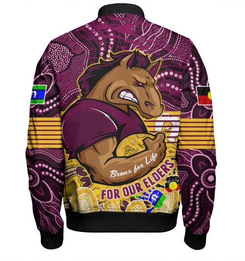 Brisbane Broncos Naidoc Week Custom Bomber Jacket - Brisbane Broncos For Our Elders Aboriginal Inspired Bomber Jacket Brisbane Broncos Naidoc Week Custom Bomber Jacket - Brisbane Broncos For Our Elders Aboriginal Inspired Bomber Jacket