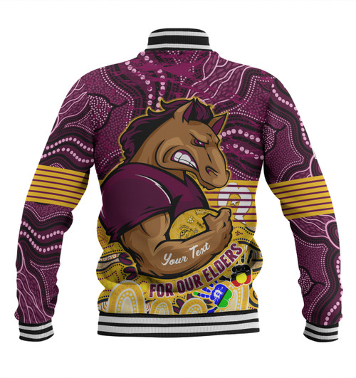 Brisbane Broncos Naidoc Week Custom Baseball Jacket - Brisbane Broncos For Our Elders Aboriginal Inspired Baseball Jacket Brisbane Broncos Naidoc Week Custom Baseball Jacket - Brisbane Broncos For Our Elders Aboriginal Inspired Baseball Jacket