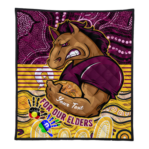 Brisbane Broncos Naidoc Week Custom Quilt - Brisbane Broncos For Our Elders Aboriginal Inspired Quilt Brisbane Broncos Naidoc Week Custom Quilt - Brisbane Broncos For Our Elders Aboriginal Inspired Quilt