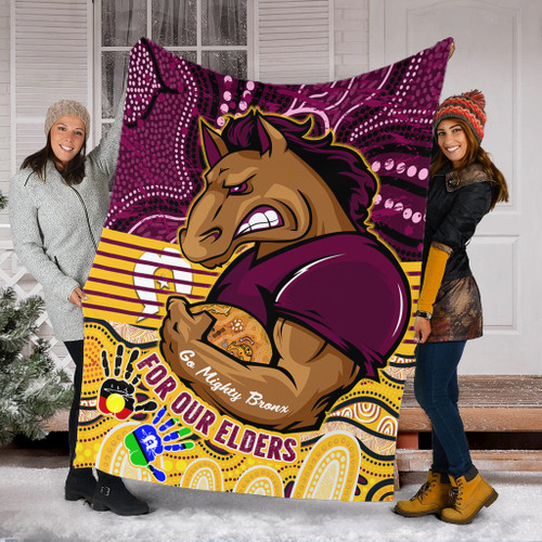 Brisbane Broncos Naidoc Week Custom Blanket - Brisbane Broncos For Our Elders Aboriginal Inspired Blanket Brisbane Broncos Naidoc Week Custom Blanket - Brisbane Broncos For Our Elders Aboriginal Inspired Blanket