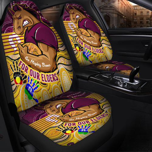 Brisbane Broncos Naidoc Week Custom Car Seat Covers - Brisbane Broncos For Our Elders Aboriginal Inspired Car Seat Covers Brisbane Broncos Naidoc Week Custom Car Seat Covers - Brisbane Broncos For Our Elders Aboriginal Inspired Car Seat Covers