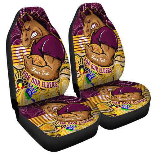 Brisbane Broncos Naidoc Week Custom Car Seat Covers - Brisbane Broncos For Our Elders Aboriginal Inspired Car Seat Covers Brisbane Broncos Naidoc Week Custom Car Seat Covers - Brisbane Broncos For Our Elders Aboriginal Inspired Car Seat Covers