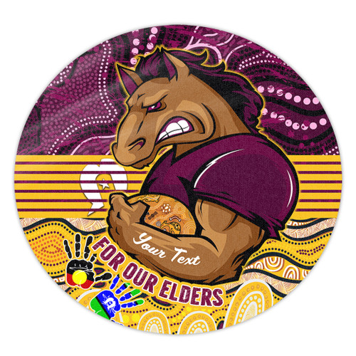 Brisbane Broncos Naidoc Week Custom Round Rug - Brisbane Broncos For Our Elders Aboriginal Inspired Round Rug Brisbane Broncos Naidoc Week Custom Round Rug - Brisbane Broncos For Our Elders Aboriginal Inspired Round Rug
