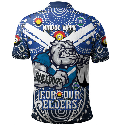 Canterbury-Bankstown Bulldogs Naidoc Week Custom Polo Shirt - Bulldogs Naidoc For Our Elders Dot Art Style Polo Shirt Canterbury-Bankstown Bulldogs Naidoc Week Custom Polo Shirt - Bulldogs Naidoc For Our Elders Dot Art Style Polo Shirt