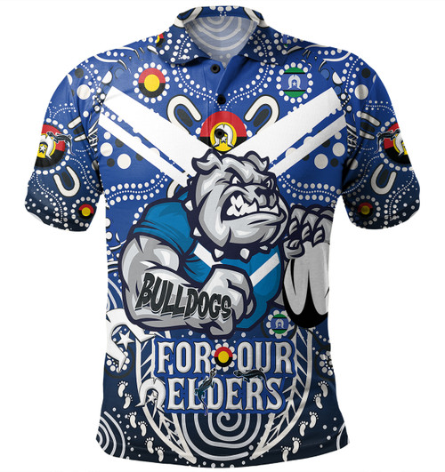 Canterbury-Bankstown Bulldogs Naidoc Week Custom Polo Shirt - Bulldogs Naidoc For Our Elders Dot Art Style Polo Shirt Canterbury-Bankstown Bulldogs Naidoc Week Custom Polo Shirt - Bulldogs Naidoc For Our Elders Dot Art Style Polo Shirt