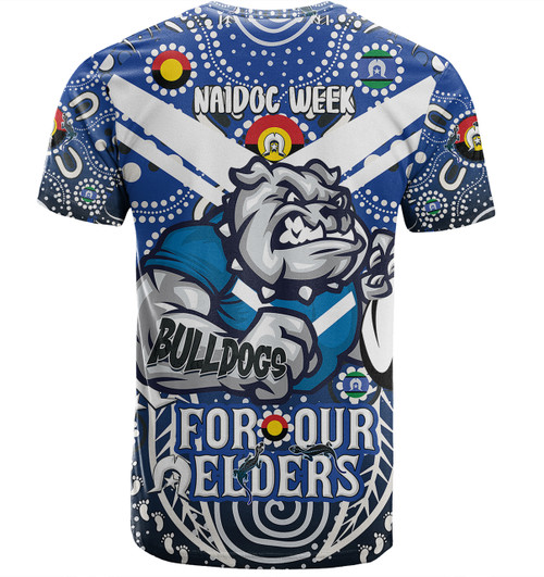 Canterbury-Bankstown Bulldogs Naidoc Week Custom T-Shirt - Bulldogs Naidoc Week For Our Elders Dot Art Style T-Shirt Canterbury-Bankstown Bulldogs Naidoc Week Custom T-Shirt - Bulldogs Naidoc Week For Our Elders Dot Art Style T-Shirt