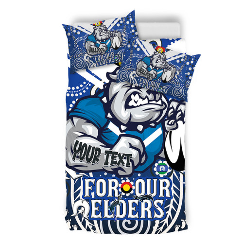 Canterbury-Bankstown Bulldogs Naidoc Week Custom Bedding Set - Bulldogs Naidoc For Our Elders Dot Art Style Bedding Set