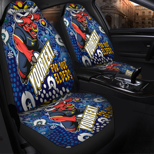 North Queensland Naidoc Week Custom Car Seat Covers - Cowboys North Queensland Naidoc Week For Our Elders Dot Art Style With Turtle Car Seat Covers